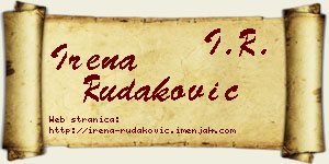 Irena Rudaković vizit kartica